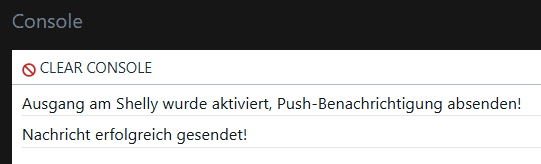 Ausgabe in der Console