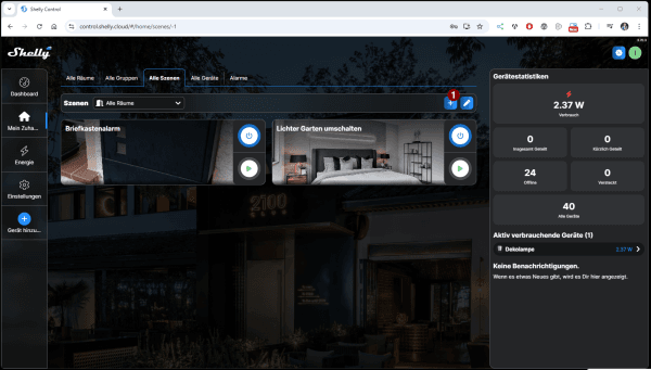 Shelly Push Benachrichtigung - Szene - Step1