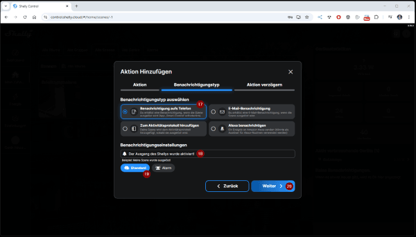 Shelly Push Benachrichtigung - Szene - Step10