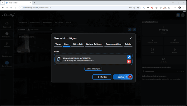 Shelly Push Benachrichtigung - Szene - Step12