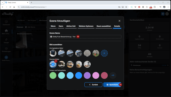Shelly Push Benachrichtigung - Szene - Step16