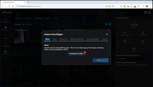Shelly Push Benachrichtigung - Szene - Step2