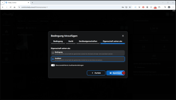 Shelly Push Benachrichtigung - Szene - Step6