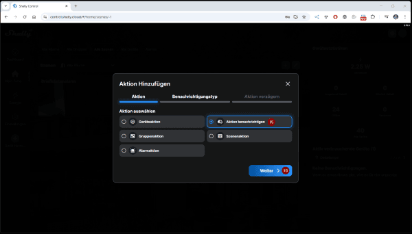 Shelly Push Benachrichtigung - Szene - Step9