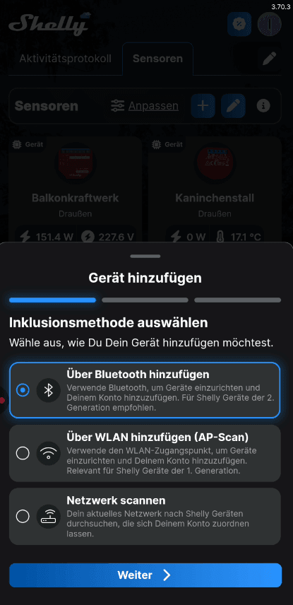 Shelly Smart Control App - Einrichten Shelly BLU Wall Switch 4 - Step 2