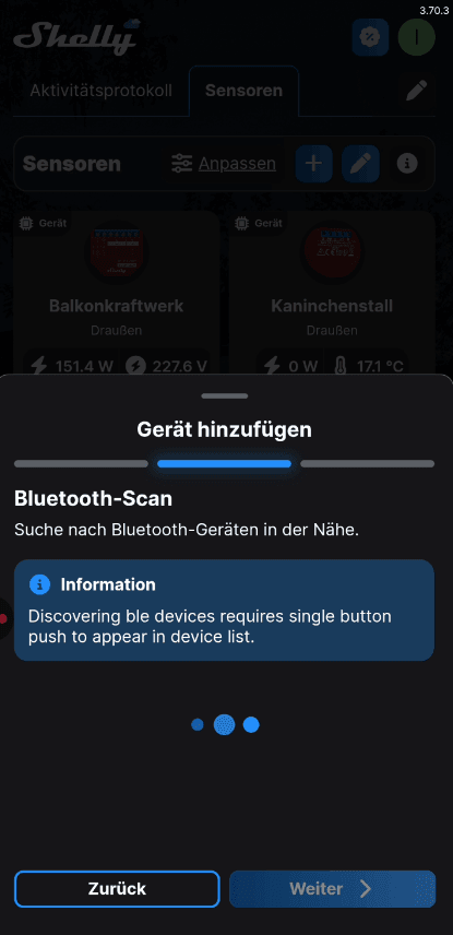 Shelly Smart Control App - Einrichten Shelly BLU Wall Switch 4 - Step 3