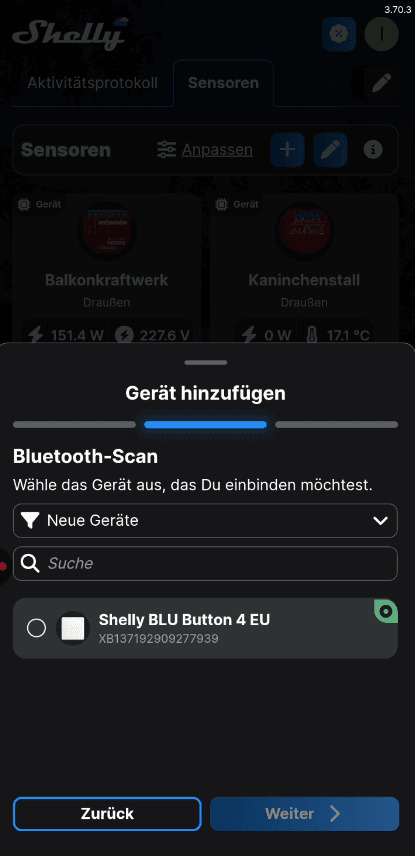 Shelly Smart Control App - Einrichten Shelly BLU Wall Switch 4 - Step 4