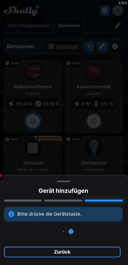 Shelly Smart Control App - Einrichten Shelly BLU Wall Switch 4 - Step 5