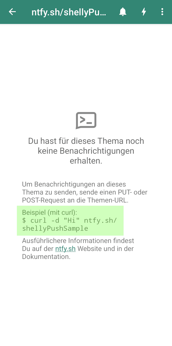 ntfy.sh - Einrichten Step 3