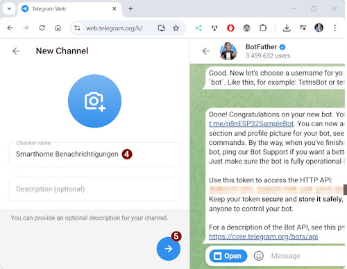 Telegram - Channel erstellen - Step 2