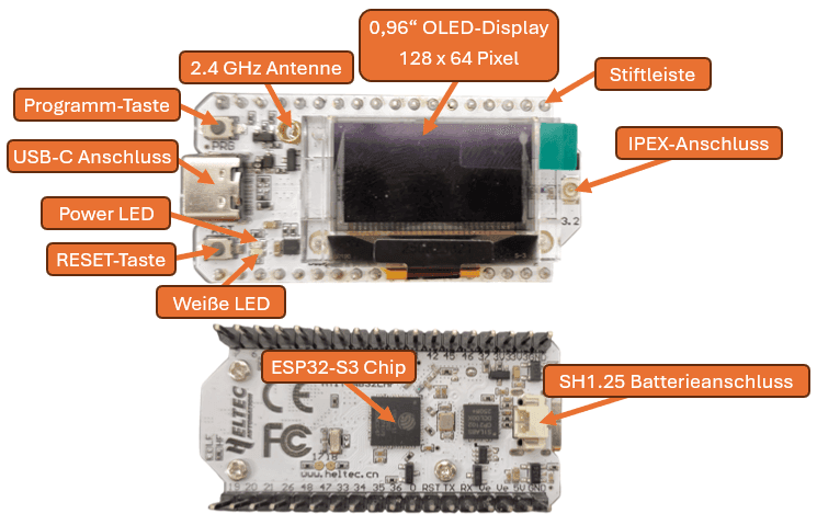 Aufbau - Heltec LoRa 32 Mikrocontroller