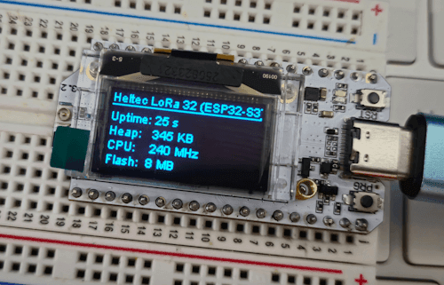 Heltec LoRa 32 - Systeminformationen auf dem OLED-Display
