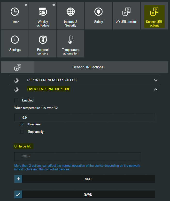 Shelly Gen1 alt - Actions für Sensoren
