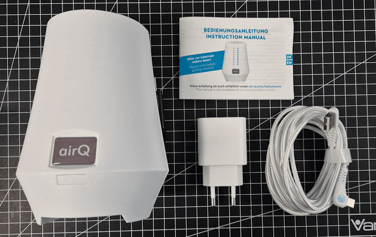 Lieferumfang des air-Q Radon