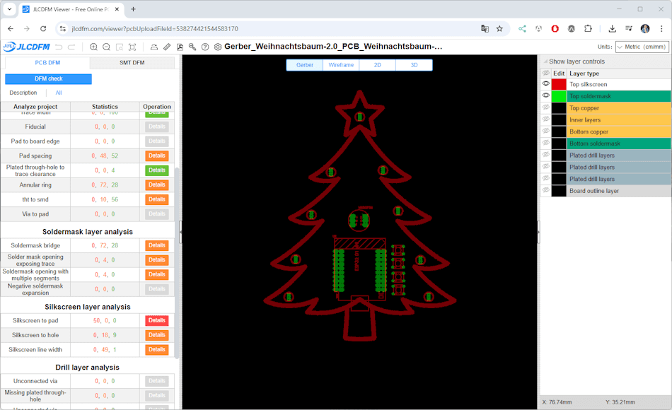 DFM Check mit JLCDFM