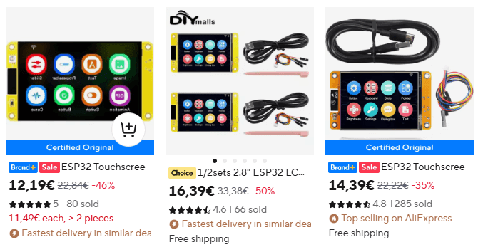 ESP32-2432S028R auf Aliexpress