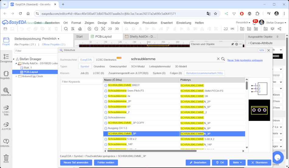 EasyEDA - Bibliothek
