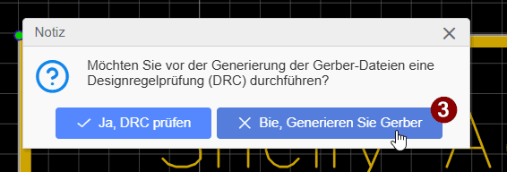 EasyEDA - Gerber Datei generieren - Schritt 2
