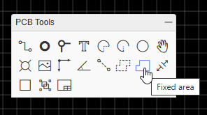 EasyEDA - PCB Tools - Fixed Area