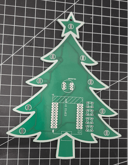 PCB-Weihnachtsbaum mit ESP32 und Mikrofon für WLED