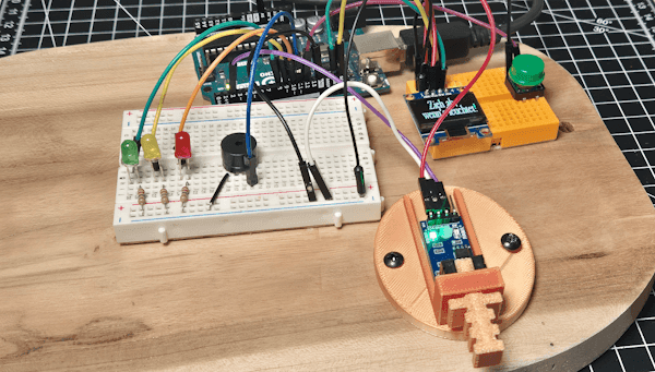 Schaltung - Arduino Reaktionsspiel - Zieh ab wenns leuchtet