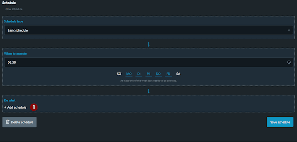 Shelly Schedule - Add Action - Step1