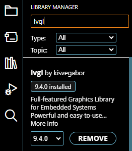 Bibliothek lvgl im Bibliotheksverwalter