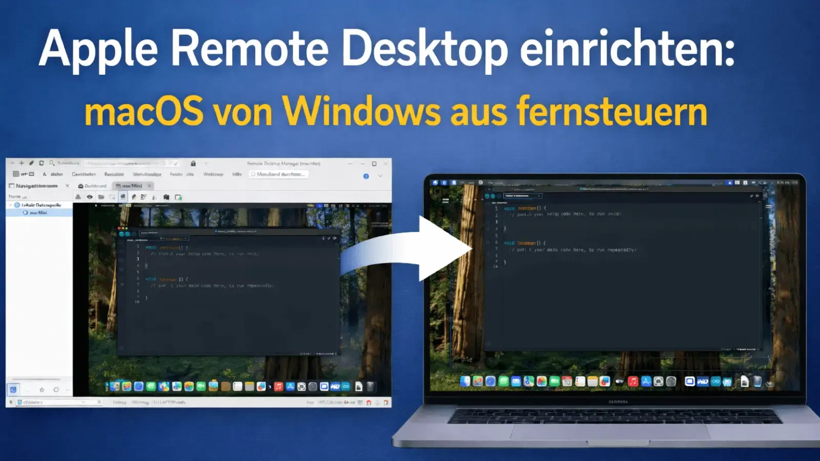 Apple Remote Desktop einrichten macOS von Windows aus fernsteuern