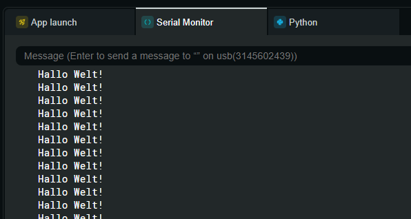 Arduino App Lab - Aufruf von Monitor-print mit manuellem Zeilenumbruch