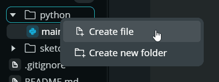 Arduino App Lab - Datei erstellen