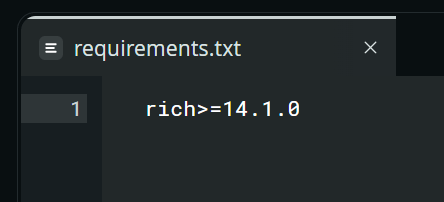 Arduino App Lab - Modul rich in requirements-txt eintragen