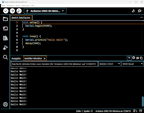 Arduino IDE - klassische Debugausgabe mit Serial-println