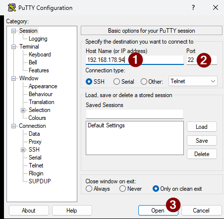 Arduino UNO Q - Zugriff via Putty - Step1