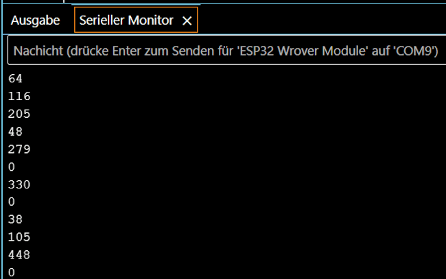 Ausgabe der Daten vom LDR im seriellen Monitor der Arduino IDE