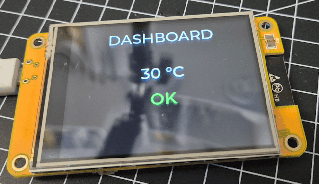 Dashboard am CYD mit normaler Helligkeit