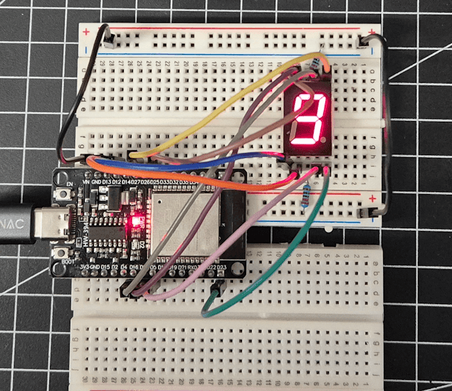 ESP-WROOM-32 mit 7 Segmentanzeige