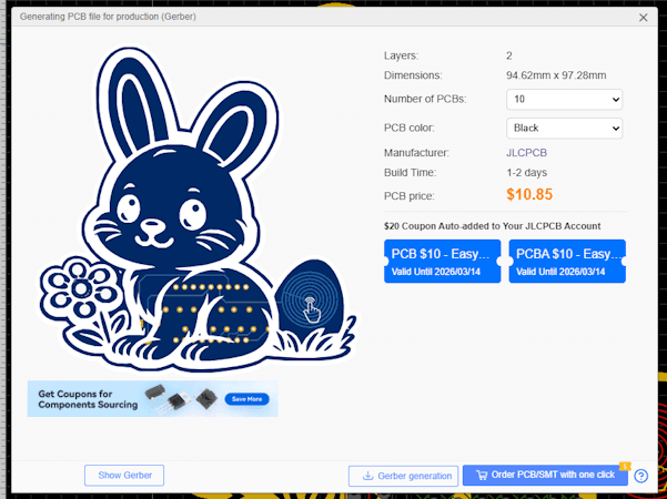 JLCPCB - Bestellung über EasyEDA auslösen