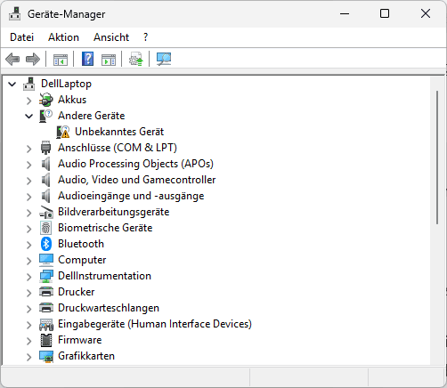 Windows Geräte-Manager - DigiSpark ATTiny85 nicht erkannt