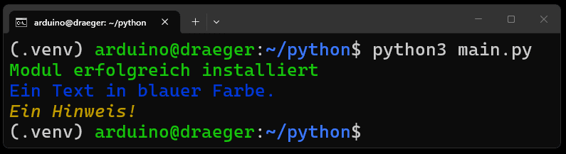formatierte Ausgaben in Python mit rich