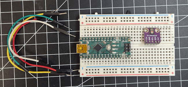 Benötigte Bauteile zum Anschluss des MAX30102 Sensors an den Arduino Nano
