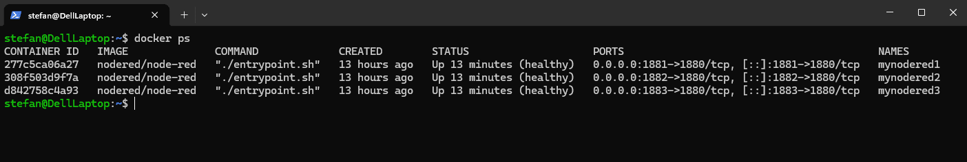 Informationen zu gestarteten Docker Container