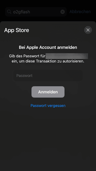 Installieren - iOS App O2G Flash aus dem AppStore - Step 2