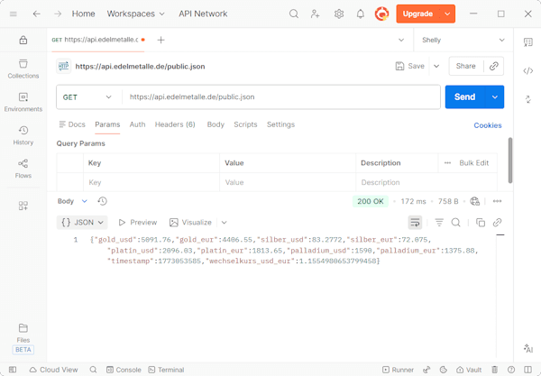 Postman - HTTP Request - offene API