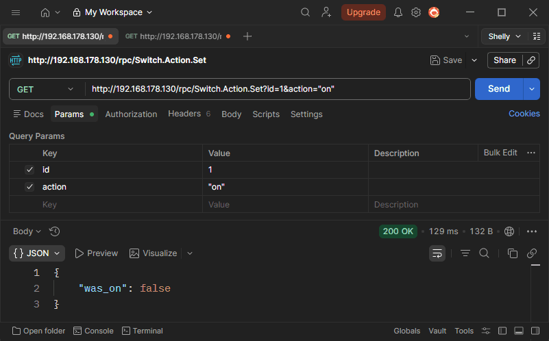 Refoss R21 - Postman HTTP Request zum schalten eines Kanals