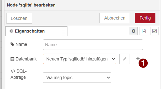 SQLite Node - Datenbank anbinden - Step 1
