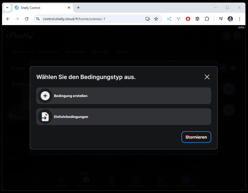 Shelly Controll - Szene für Klingel erstellen - Step 03