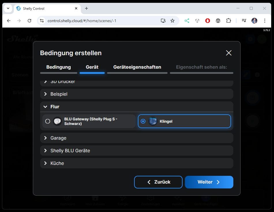 Shelly Controll - Szene für Klingel erstellen - Step 05