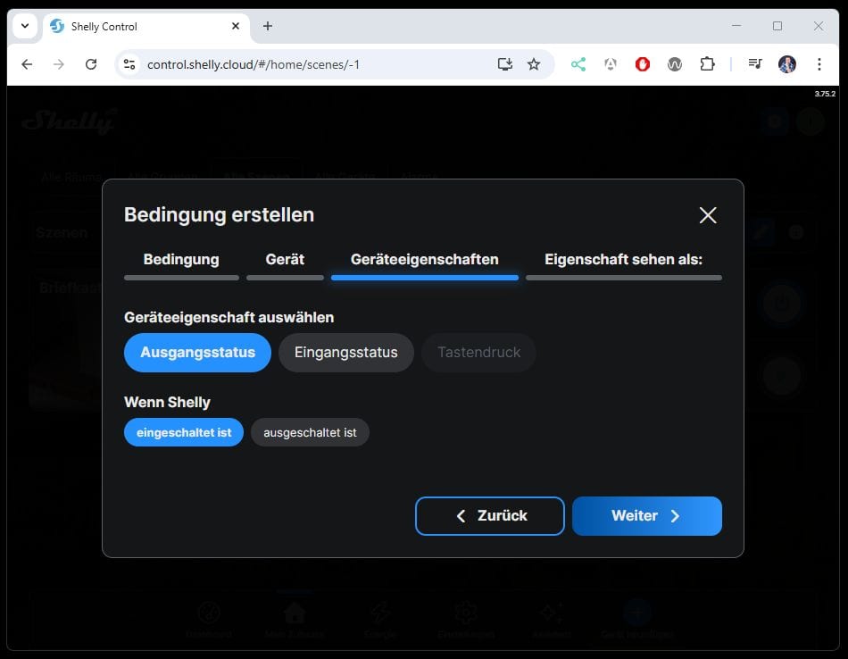 Shelly Controll - Szene für Klingel erstellen - Step 06