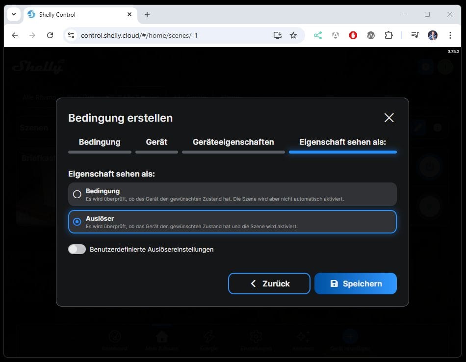 Shelly Controll - Szene für Klingel erstellen - Step 07