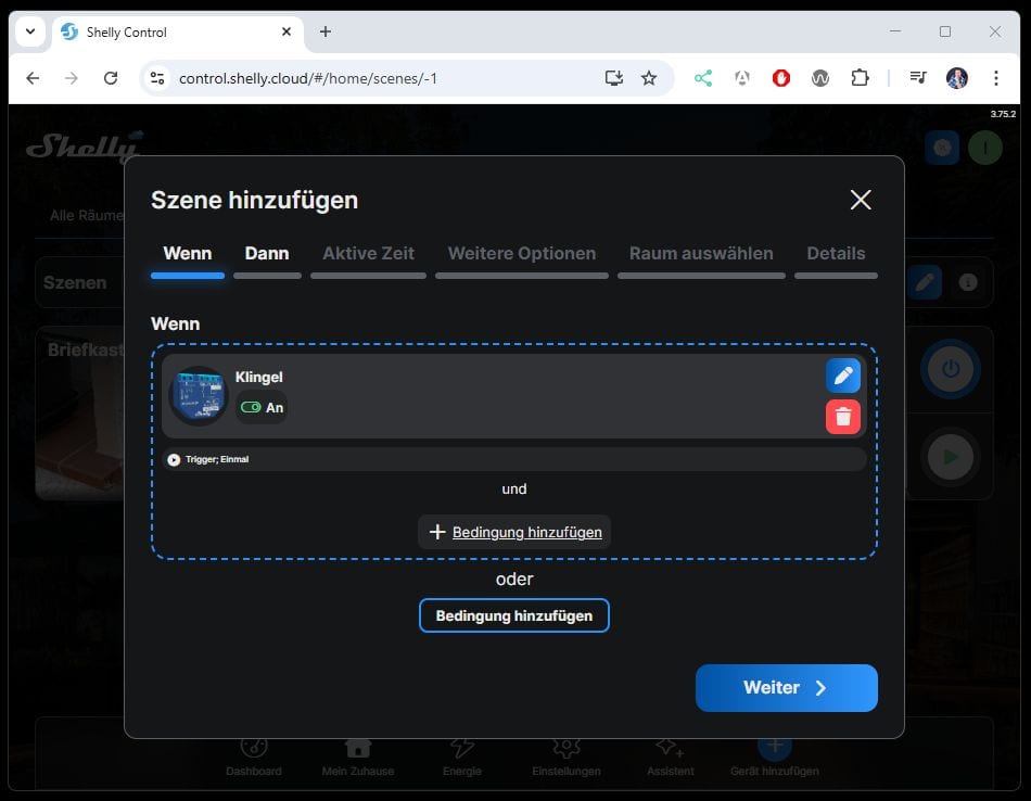 Shelly Controll - Szene für Klingel erstellen - Step 08